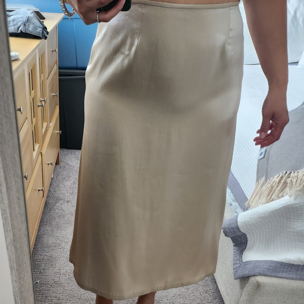 Tan Holiday Midi Skirt